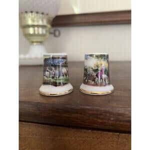 Vintage ‘Four Seasons’ Thimbles Country Farm Porcelain Bone China Japan Made Set